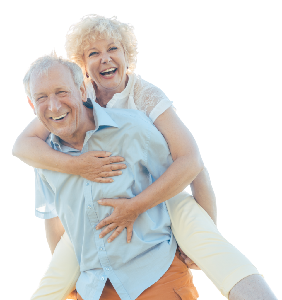 Happy couple back riding